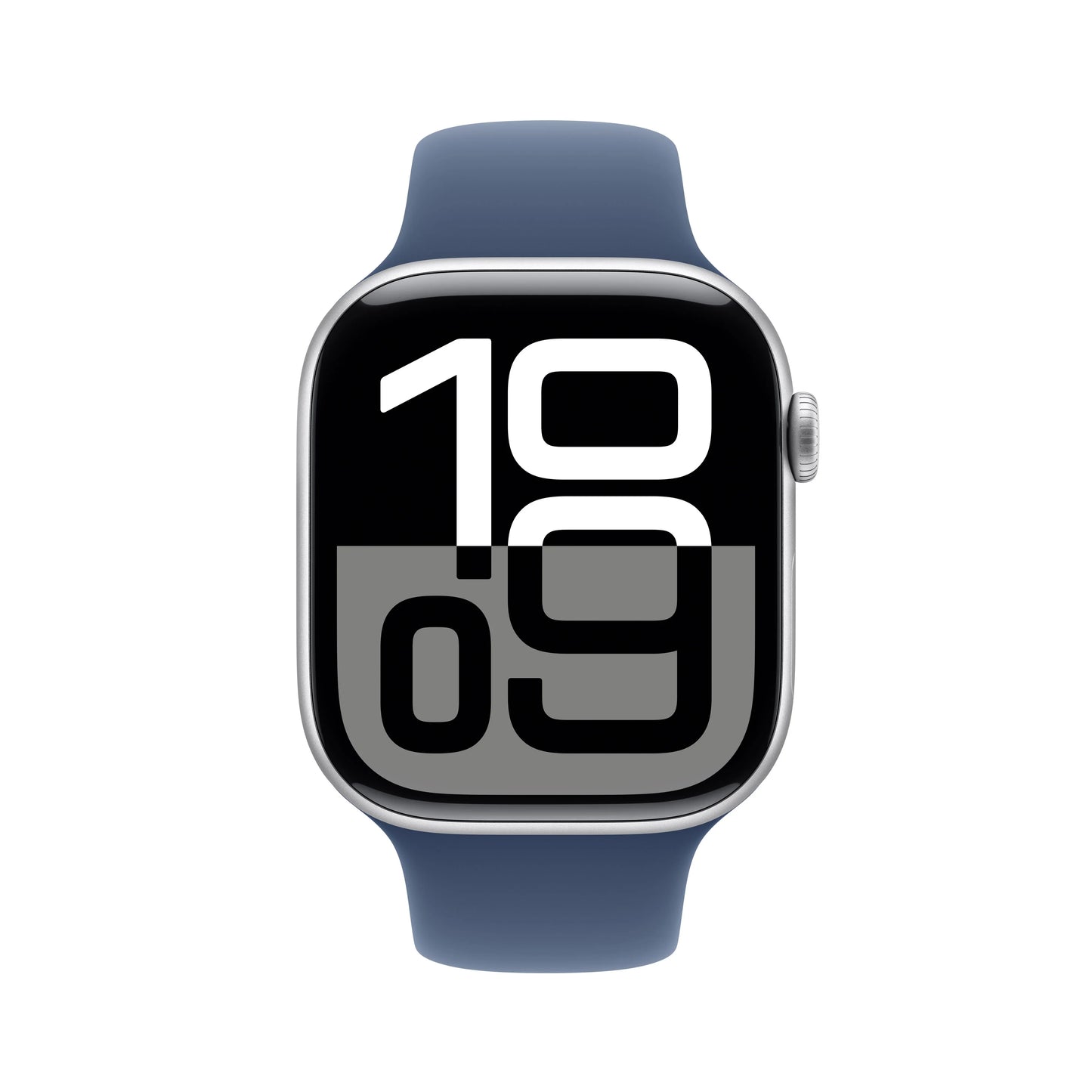 Apple Watch Series 10 GPS + Cellular, 46mm Silver Aluminium Case, Denim Sport Band - M/L - iSTYLE RO