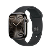 Apple Watch Series 10 GPS + Cellular, 46mm Slate Titanium Case, Black Sport Band - S/M - iSTYLE RO