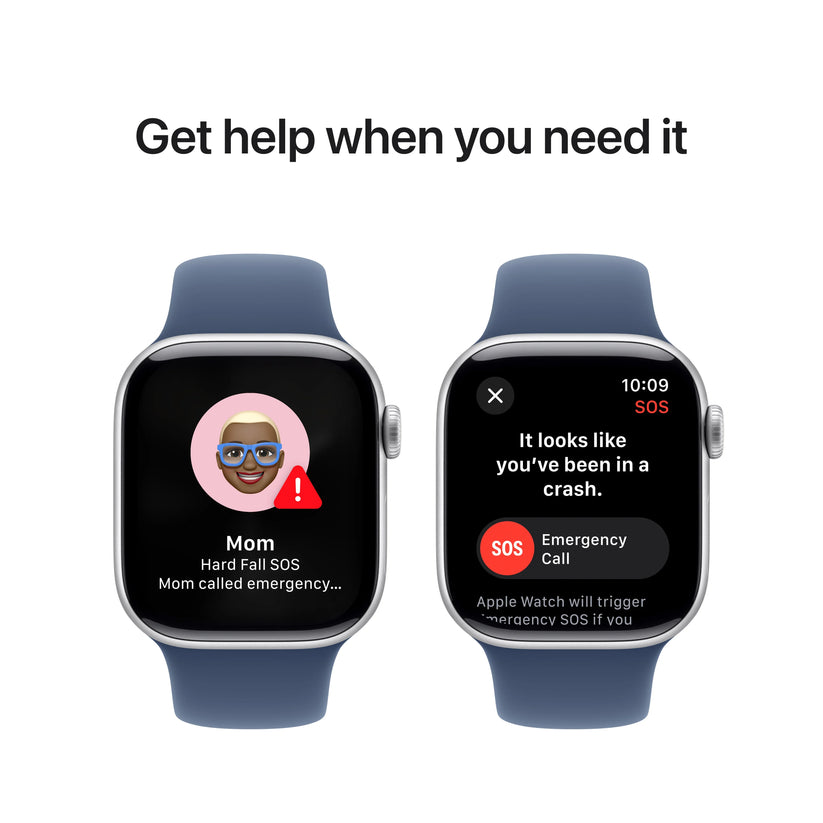 Apple Watch Series 10 GPS, 42mm Silver Aluminium Case, Denim Sport Band - M/L - iSTYLE RO