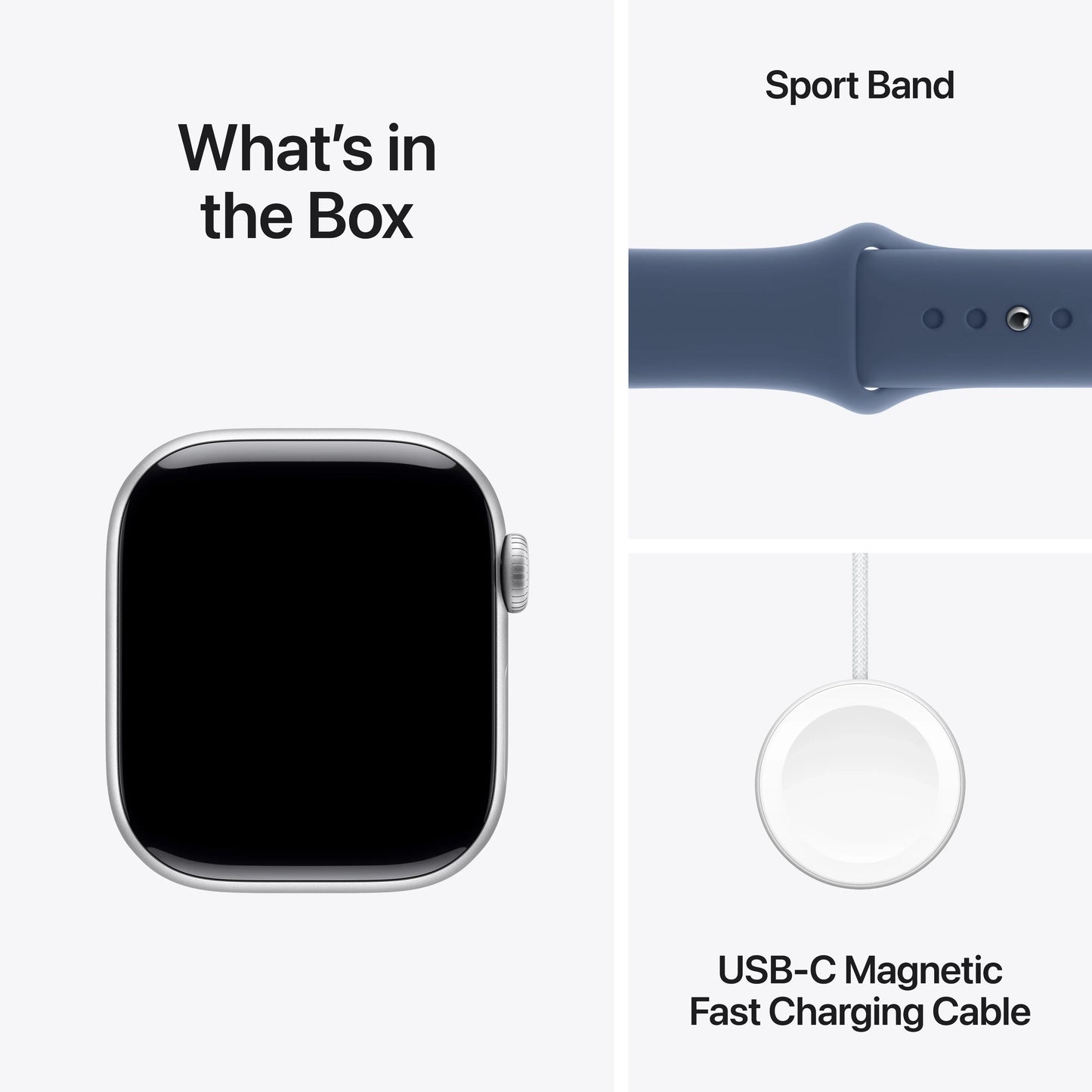 Apple Watch Series 10 GPS, 42mm Silver Aluminium Case, Denim Sport Band - M/L - iSTYLE RO