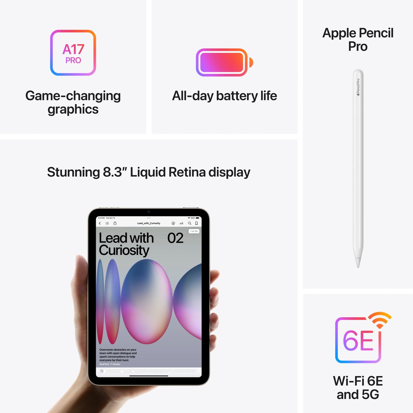 iPad mini 7, 128GB, Cellular, Starlight - iSTYLE RO