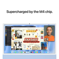 iMac 24" cu procesor Apple M4, 24", Retina 4.5K, 8 nuclee CPU si 8 nuclee GPU, 16GB, 256GB SSD, Albastru - iSTYLE RO
