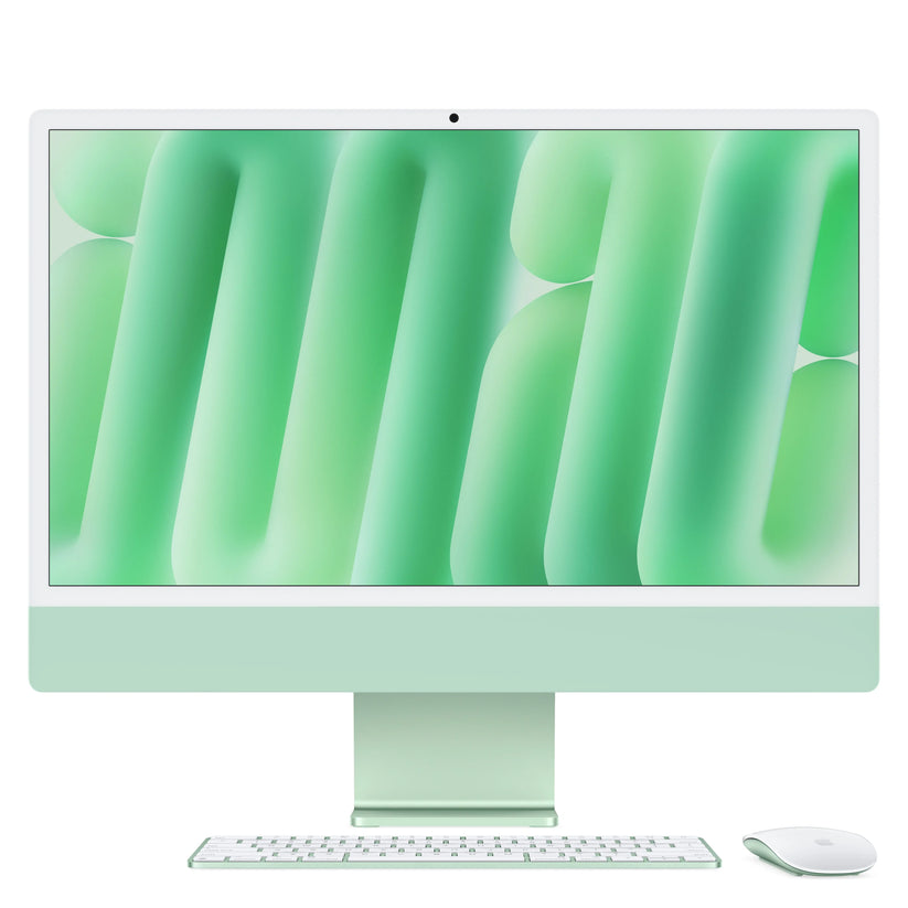 iMac 24" cu procesor Apple M4, 24", Retina 4.5K, 8 nuclee CPU si 8 nuclee GPU, 16GB, 256GB SSD, Verde - iSTYLE RO