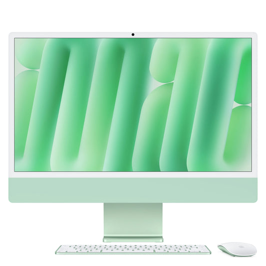 iMac 24" cu procesor Apple M4, 24", Retina 4.5K, 8 nuclee CPU si 8 nuclee GPU, 16GB, 256GB SSD, Verde - iSTYLE RO