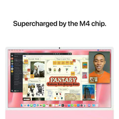 iMac 24" cu procesor Apple M4, 24", Retina 4.5K, 8 nuclee CPU si 8 nuclee GPU, 16GB, 256GB SSD, Roz - iSTYLE RO