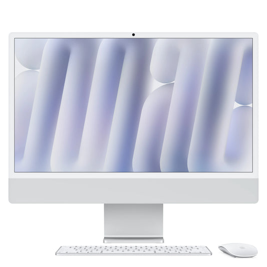 iMac 24" cu procesor Apple M4, 24", Retina 4.5K, 8 nuclee CPU si 8 nuclee GPU, 16GB, 256GB SSD, Argintiu - iSTYLE RO