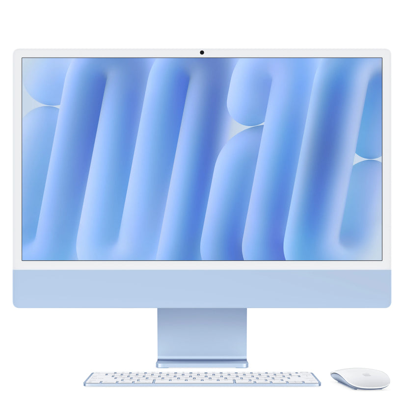 iMac 24" cu procesor Apple M4, 24", Retina 4.5K, 10 nuclee CPU si 10 nuclee GPU, 24GB, 512GB SSD, Albastru - iSTYLE RO