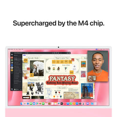 iMac 24" cu procesor Apple M4, 24", Retina 4.5K, 10 nuclee CPU si 10 nuclee GPU, 24GB, 512GB SSD, Roz - iSTYLE RO