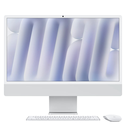 iMac 24" cu procesor Apple M4, 24", Retina 4.5K, 10 nuclee CPU si 10 nuclee GPU, 16GB, 512GB SSD, Argintiu - iSTYLE RO