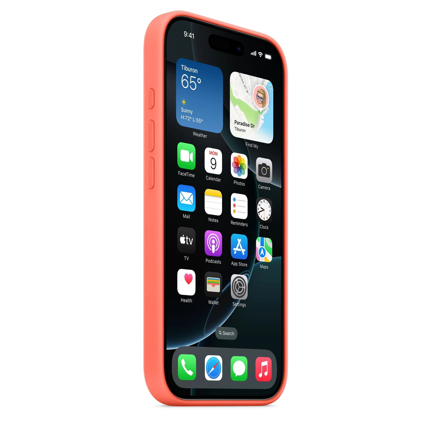 Husa de protectie Apple cu MagSafe pentru iPhone 16 Pro, Silicon, Tangerine (SEASONAL) - iSTYLE RO