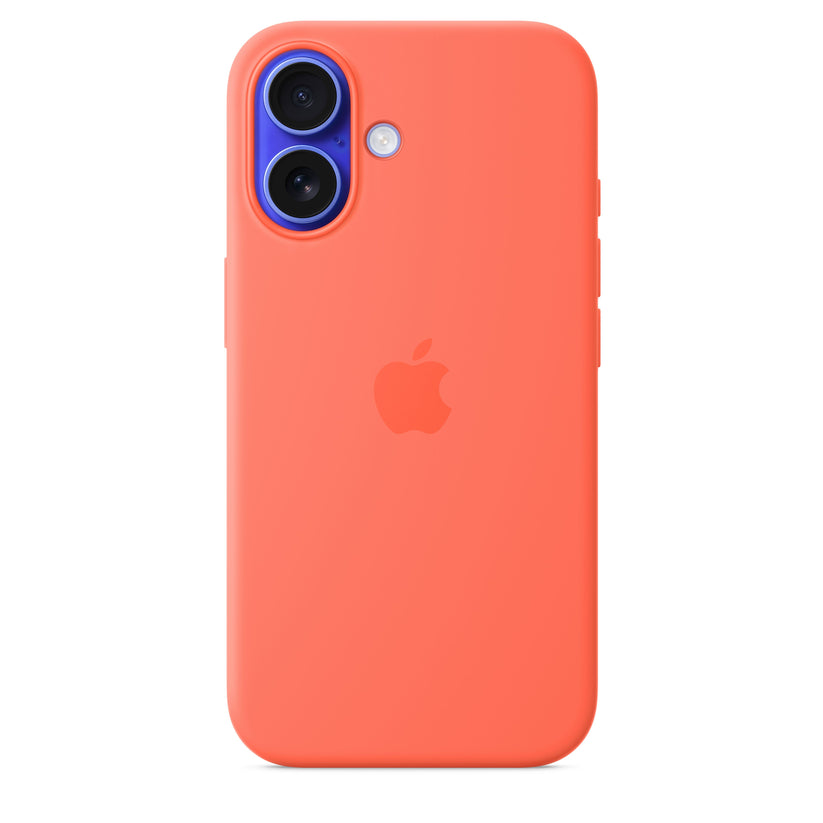 Husa de protectie Apple cu MagSafe pentru iPhone 16, Silicon, Tangerine (SEASONAL) - iSTYLE RO