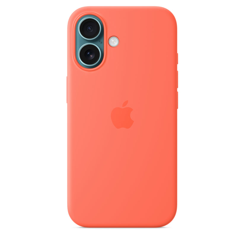 Husa de protectie Apple cu MagSafe pentru iPhone 16, Silicon, Tangerine (SEASONAL) - iSTYLE RO
