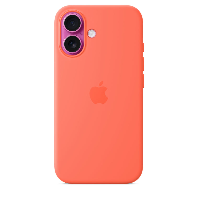 Husa de protectie Apple cu MagSafe pentru iPhone 16, Silicon, Tangerine (SEASONAL) - iSTYLE RO