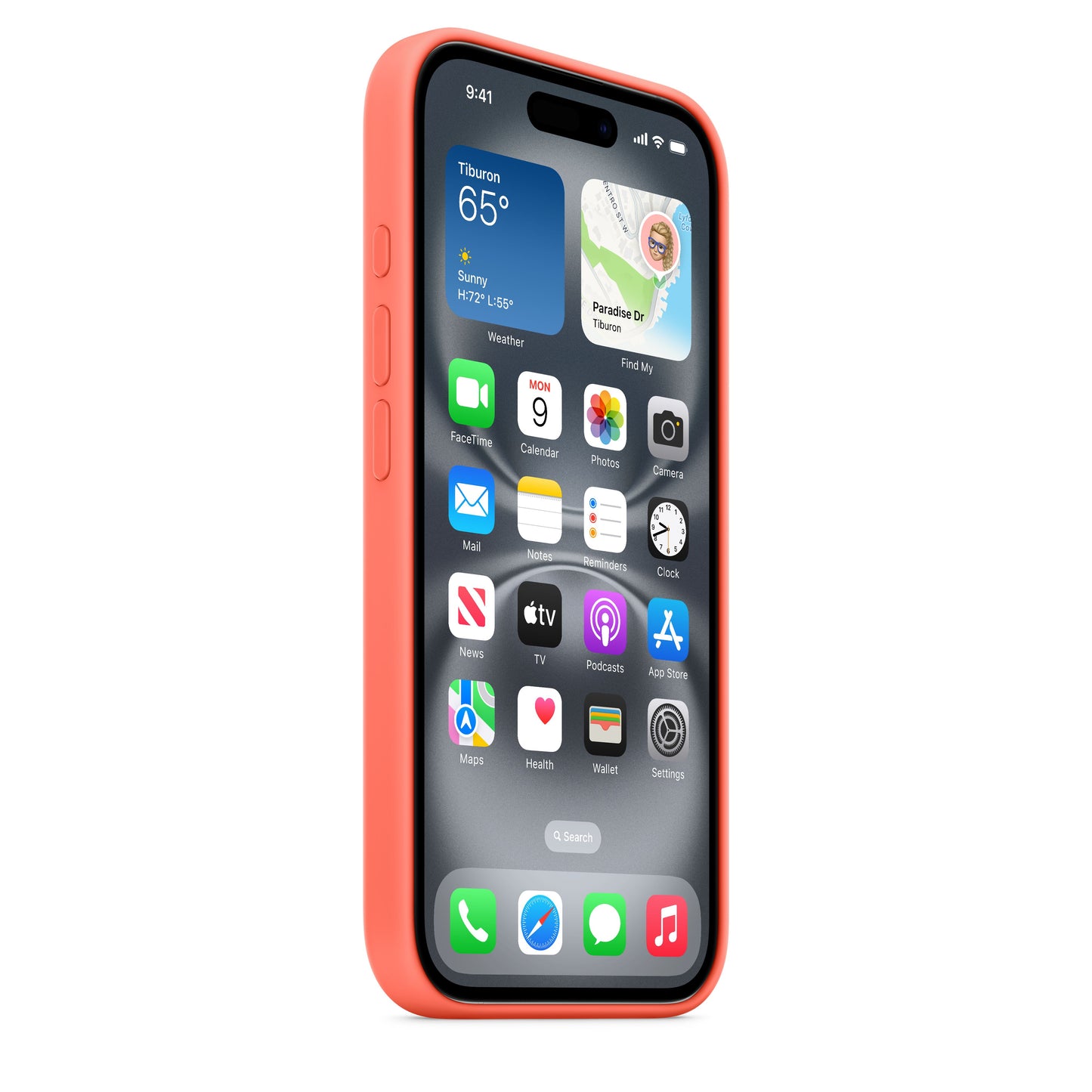 Husa de protectie Apple cu MagSafe pentru iPhone 16, Silicon, Tangerine (SEASONAL) - iSTYLE RO