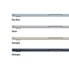 MacBook Air 15", procesor Apple M4, 10 nuclee CPU si 10 nuclee GPU, 16GB, 512GB, Midnight, INT KB - iSTYLE RO