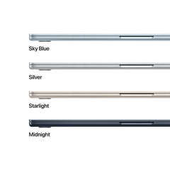 MacBook Air 15", procesor Apple M4, 10 nuclee CPU si 10 nuclee GPU, 24GB, 512GB, Midnight, INT KB - iSTYLE RO