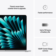 MacBook Air 15", procesor Apple M4, 10 nuclee CPU si 10 nuclee GPU, 24GB, 512GB, Silver, INT KB - iSTYLE RO