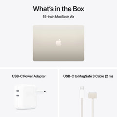 MacBook Air 15", procesor Apple M4, 10 nuclee CPU si 10 nuclee GPU, 16GB, 512GB, Starlight, INT KB - iSTYLE RO