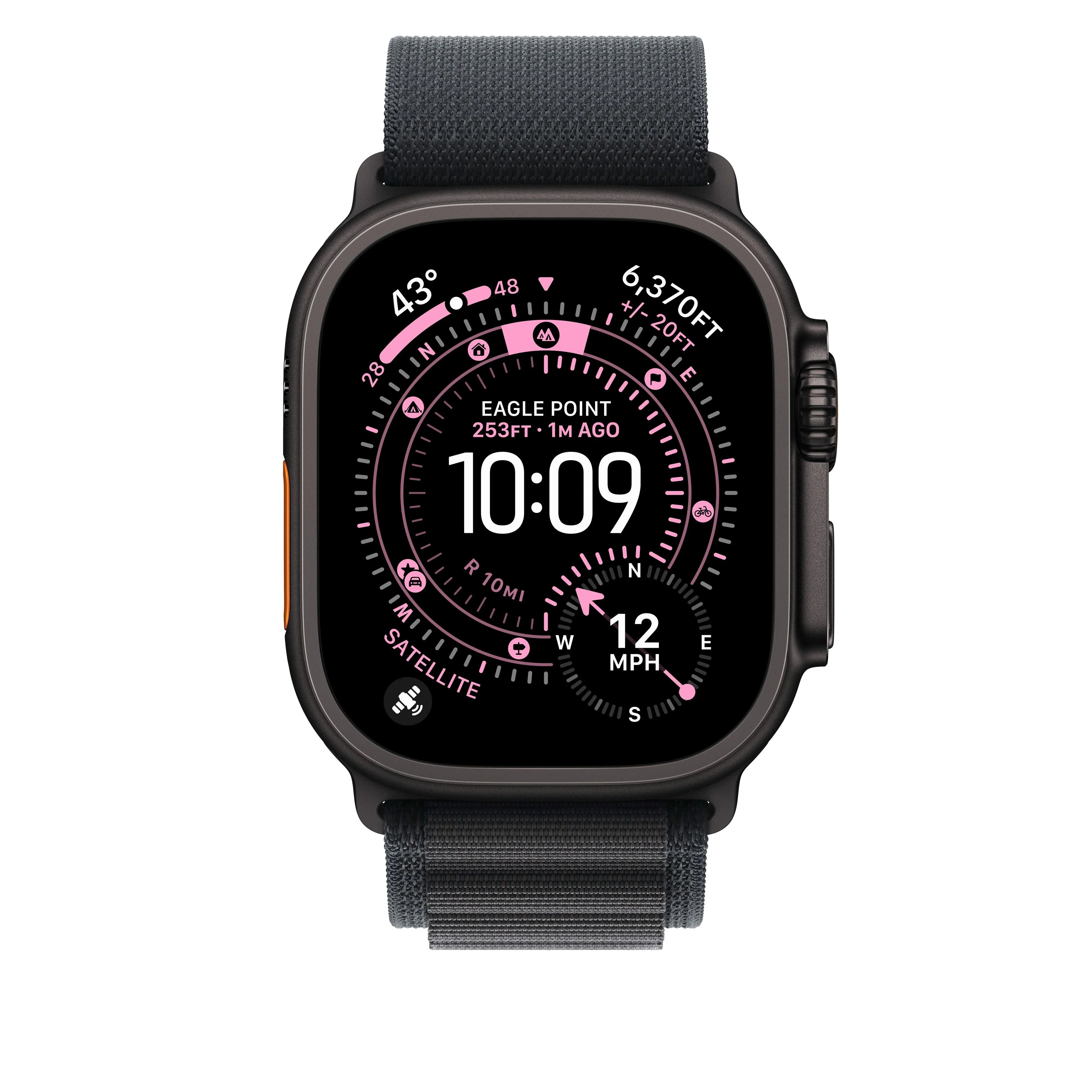 Curea Apple pentru Apple Watch 49mm Black Alpine Loop Large Black