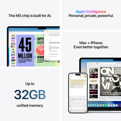 13-inch MacBook Air: Apple M5 chip with 10-core CPU and 10-core GPU, 1TB SSD - Midnight - iSTYLE.ro