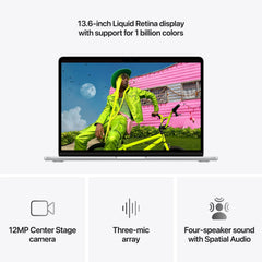 13-inch MacBook Air: Apple M5 chip with 10-core CPU and 8-core GPU, 512GB SSD - Silver - iSTYLE.ro