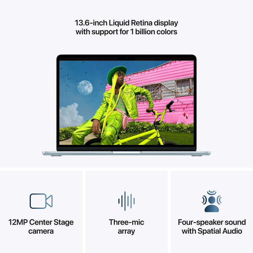 13-inch MacBook Air: Apple M5 chip with 10-core CPU and 8-core GPU, 512GB SSD - Sky Blue - iSTYLE.ro