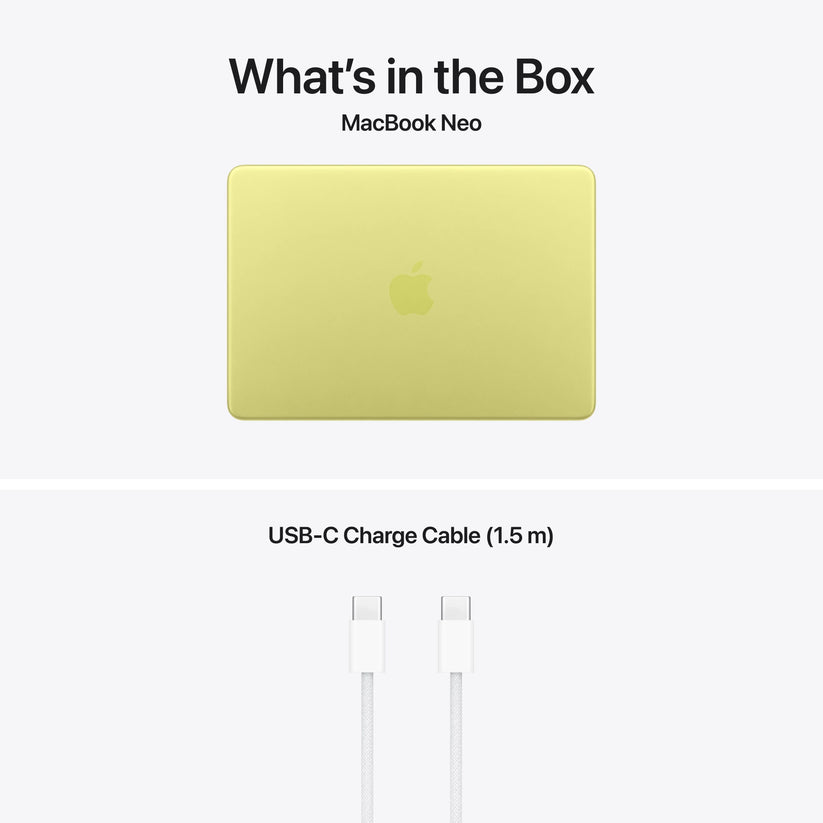 13-inch MacBook Neo: Apple A18 Pro chip with 6‑core CPU and 5‑core GPU, Magic Keyboard, 256GB SSD - Citrus - iSTYLE.ro