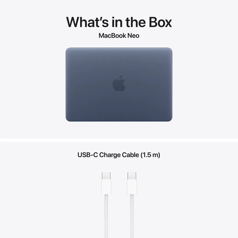13-inch MacBook Neo: Apple A18 Pro chip with 6‑core CPU and 5‑core GPU, Magic Keyboard, 256GB SSD - Indigo - iSTYLE.ro