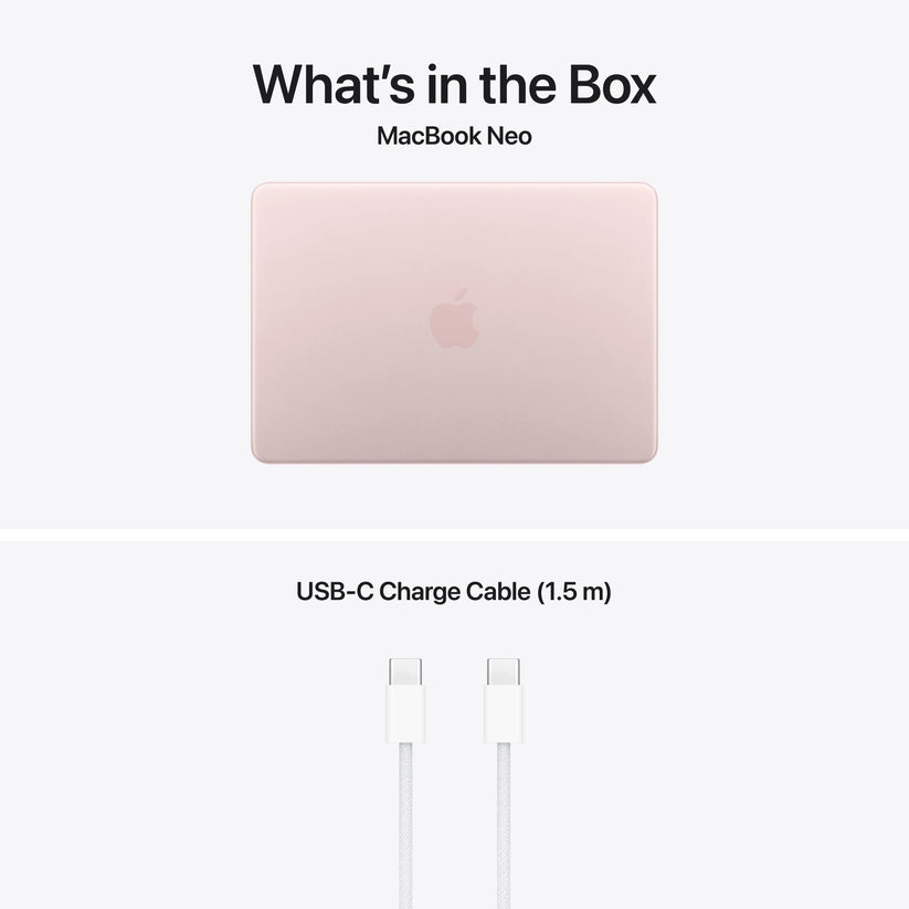 13-inch MacBook Neo: Apple A18 Pro chip with 6‑core CPU and 5‑core GPU, Magic Keyboard with Touch ID, 512GB SSD - Blush - iSTYLE.ro