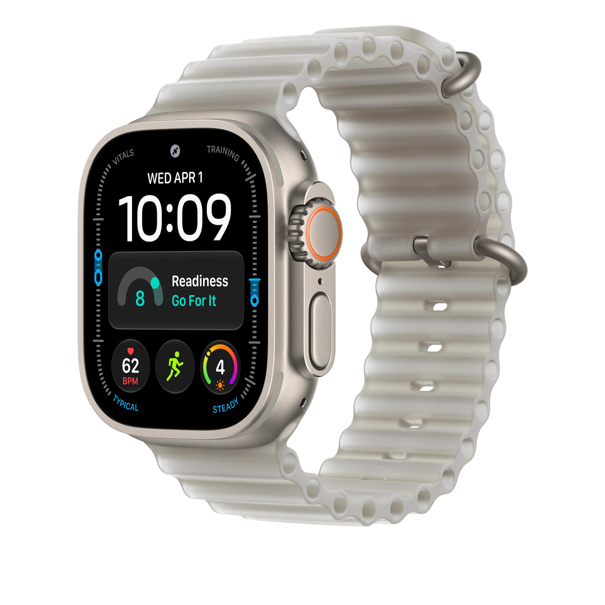49mm Translucent Grey Ocean Band - Natural Titanium Finish - iSTYLE.ro