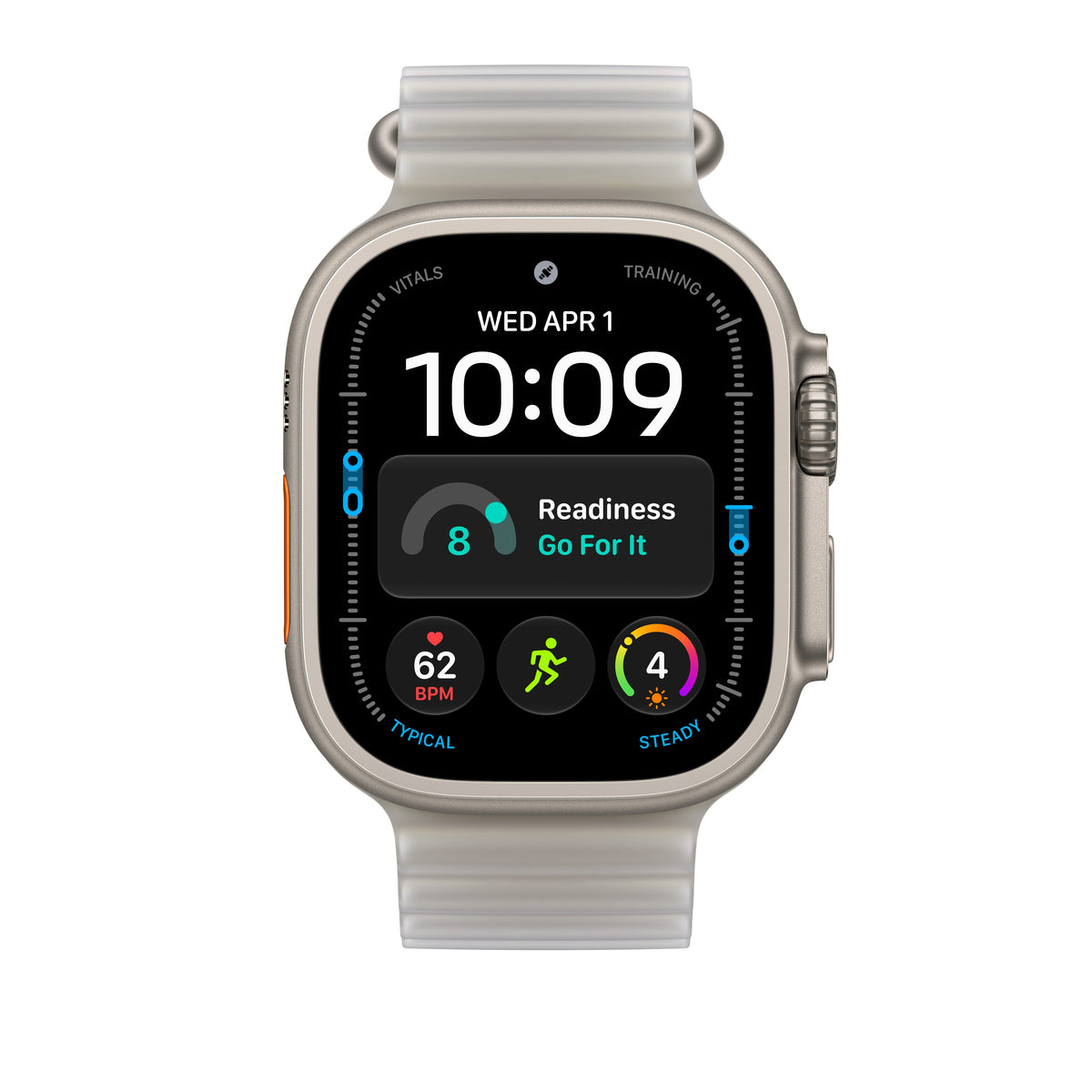 49mm Translucent Grey Ocean Band - Natural Titanium Finish - iSTYLE.ro