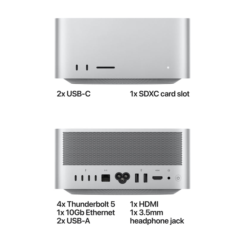 Produs configurabil: Mac Studio, procesor Apple M5 Max, 18 nuclee CPU si 32 nuclee GPU, 36GB, 2TB SSD