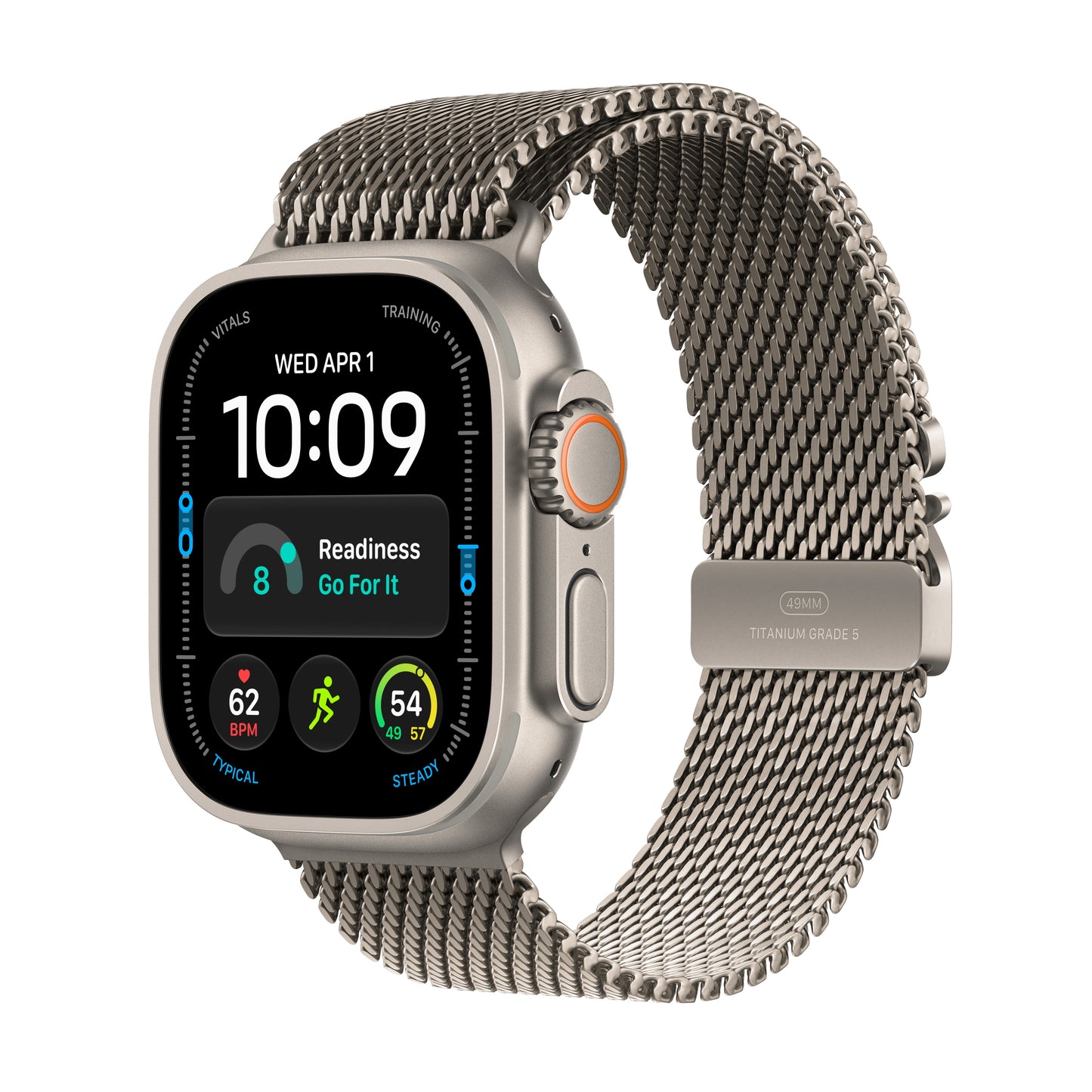 Apple Watch Ultra 4 GPS + Cellular 49mm Natural Titanium Case with Natural Titanium Milanese Loop - S - iSTYLE.ro