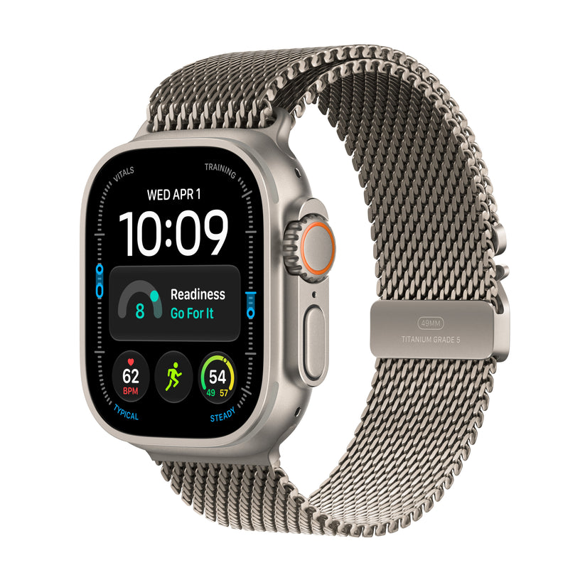 Apple Watch Ultra 4 GPS + Cellular 49mm Natural Titanium Case with Natural Titanium Milanese Loop - S - iSTYLE.ro