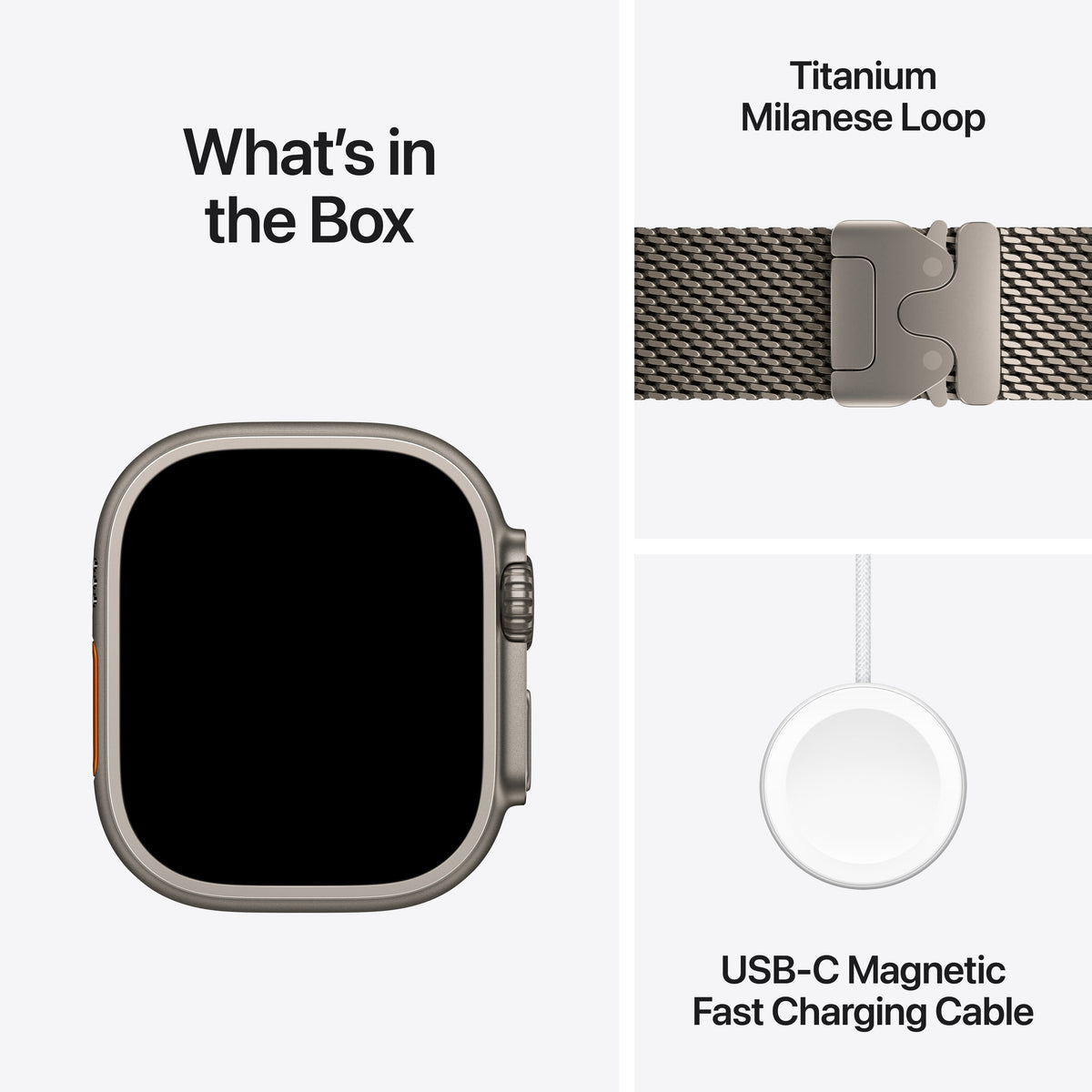 Apple Watch Ultra 4 GPS + Cellular 49mm Natural Titanium Case with Natural Titanium Milanese Loop - S - iSTYLE.ro