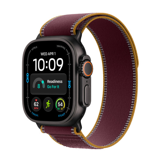 Apple Watch Ultra 4 GPS + Cellular 49mm Black Titanium Case with Burgundy Trail Loop - M/L - iSTYLE.ro