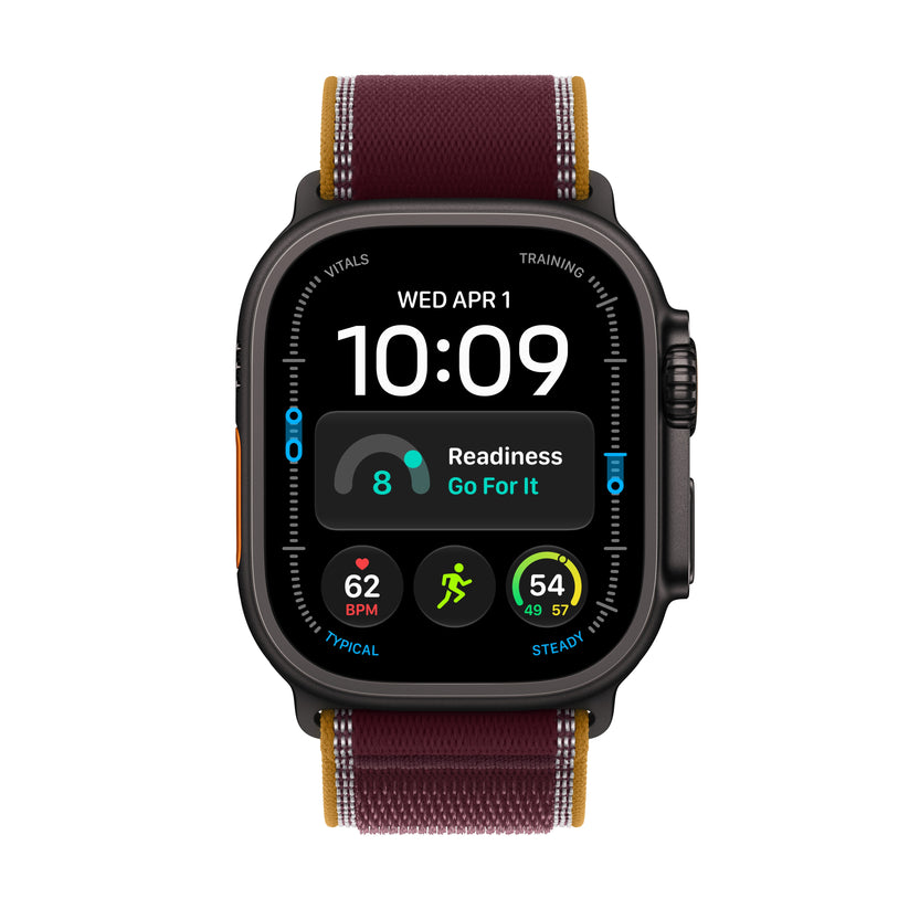 Apple Watch Ultra 4 GPS + Cellular 49mm Black Titanium Case with Burgundy Trail Loop - M/L - iSTYLE.ro