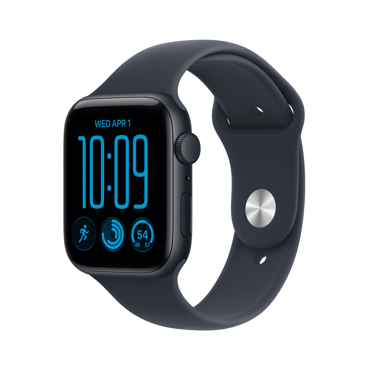 Apple Watch SE 3 GPS 44mm Midnight Aluminium Case with Navy Blue Sport Band - S/M - iSTYLE.ro
