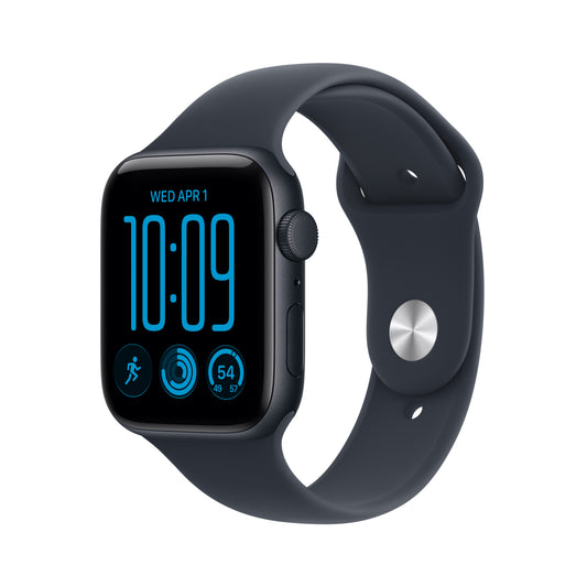 Apple Watch SE 3 GPS 44mm Midnight Aluminium Case with Navy Blue Sport Band - S/M - iSTYLE.ro