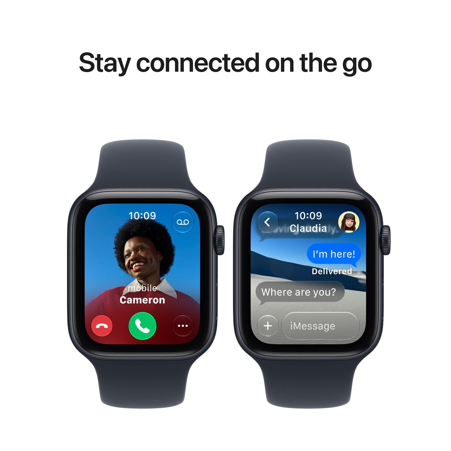 Apple Watch SE 3 GPS 44mm Midnight Aluminium Case with Navy Blue Sport Band - S/M - iSTYLE.ro