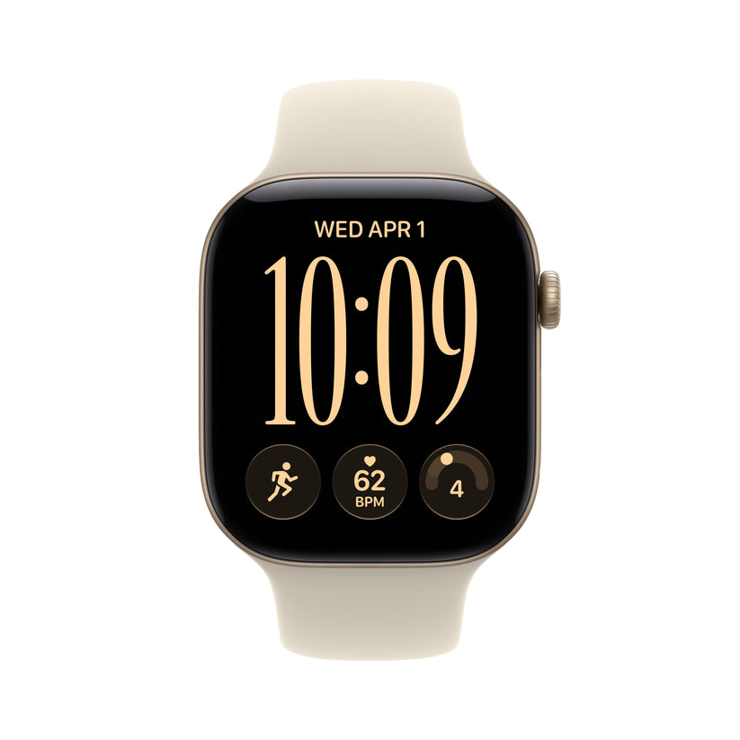 Apple Watch Series 12 GPS + Cellular 46mm Light Gold Aluminium Case with Sand Sport Band - S/M - iSTYLE.ro