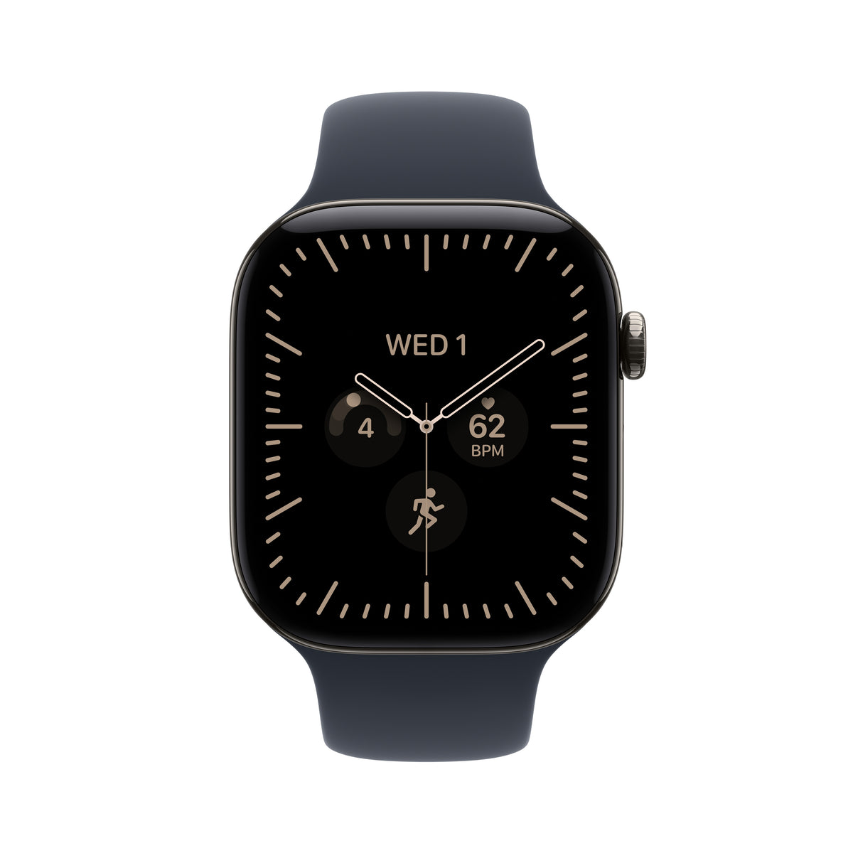 Apple Watch Series 12 GPS + Cellular 46mm Natural Titanium Case with Navy Blue Sport Band - M/L - iSTYLE.ro