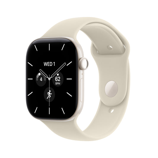 Apple Watch Series 12 GPS + Cellular 46mm Pearl White Ceramic Case with Sand Sport Band - S/M - iSTYLE.ro
