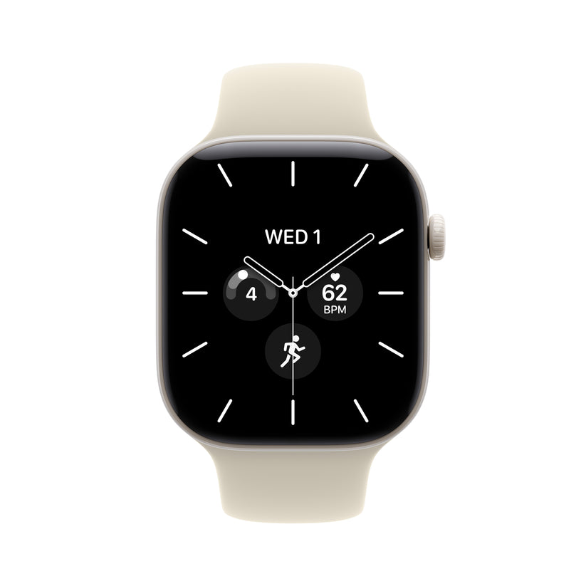 Apple Watch Series 12 GPS + Cellular 46mm Pearl White Ceramic Case with Sand Sport Band - S/M - iSTYLE.ro
