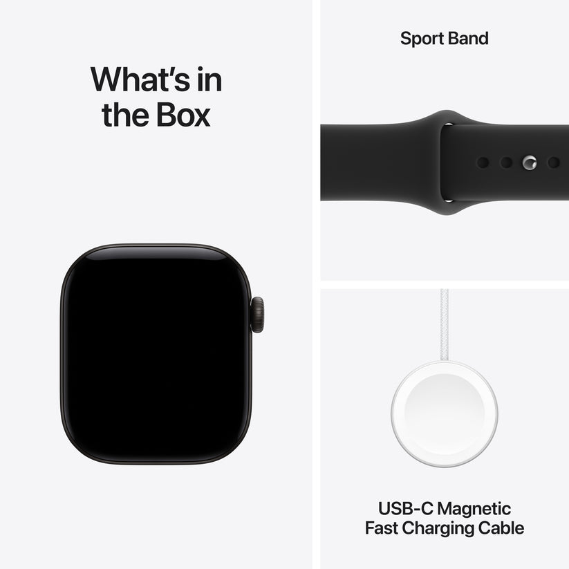 Apple Watch Series 12 GPS 42mm Black Aluminium Case with Black Sport Band - S/M - iSTYLE.ro