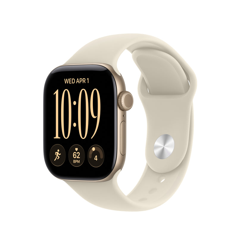 Apple Watch Series 12 GPS 42mm Light Gold Aluminium Case with Sand Sport Band - S/M - iSTYLE.ro