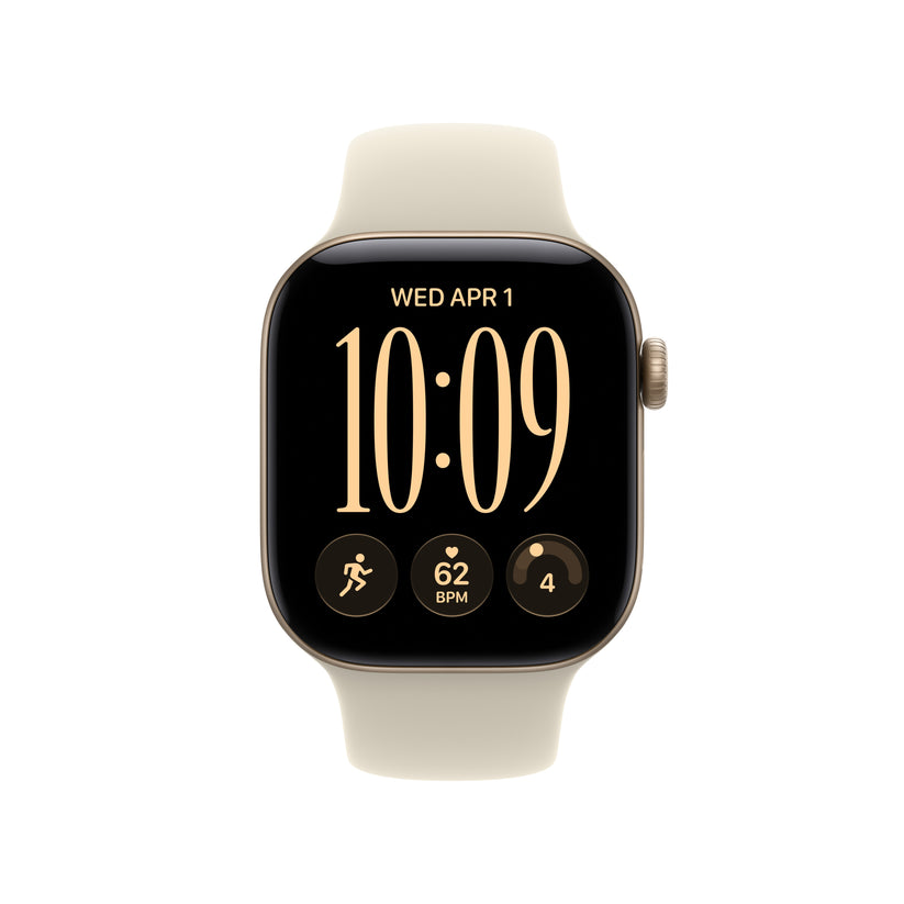 Apple Watch Series 12 GPS 42mm Light Gold Aluminium Case with Sand Sport Band - S/M - iSTYLE.ro