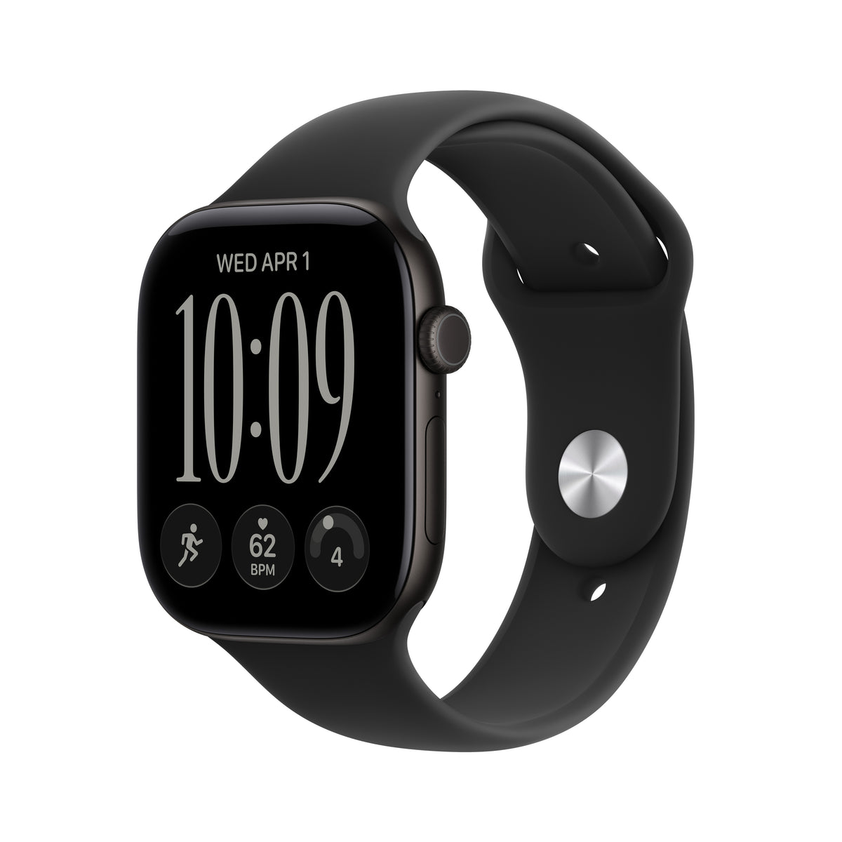 Apple Watch Series 12 GPS 46mm Black Aluminium Case with Black Sport Band - M/L - iSTYLE.ro