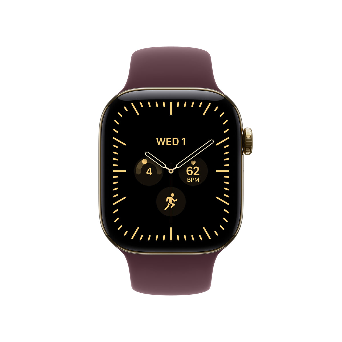 Apple Watch Series 12 GPS + Cellular 42mm Radiant Gold Titanium Case with Burgundy Sport Band - M/L - iSTYLE.ro