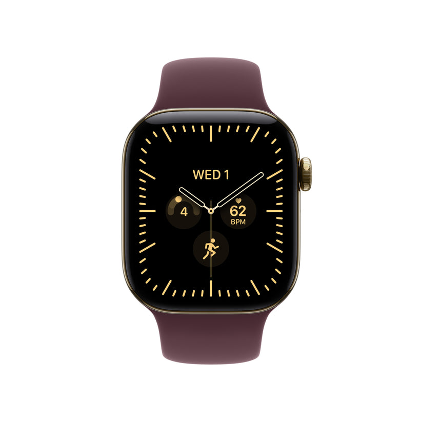 Apple Watch Series 12 GPS + Cellular 42mm Radiant Gold Titanium Case with Burgundy Sport Band - M/L - iSTYLE.ro
